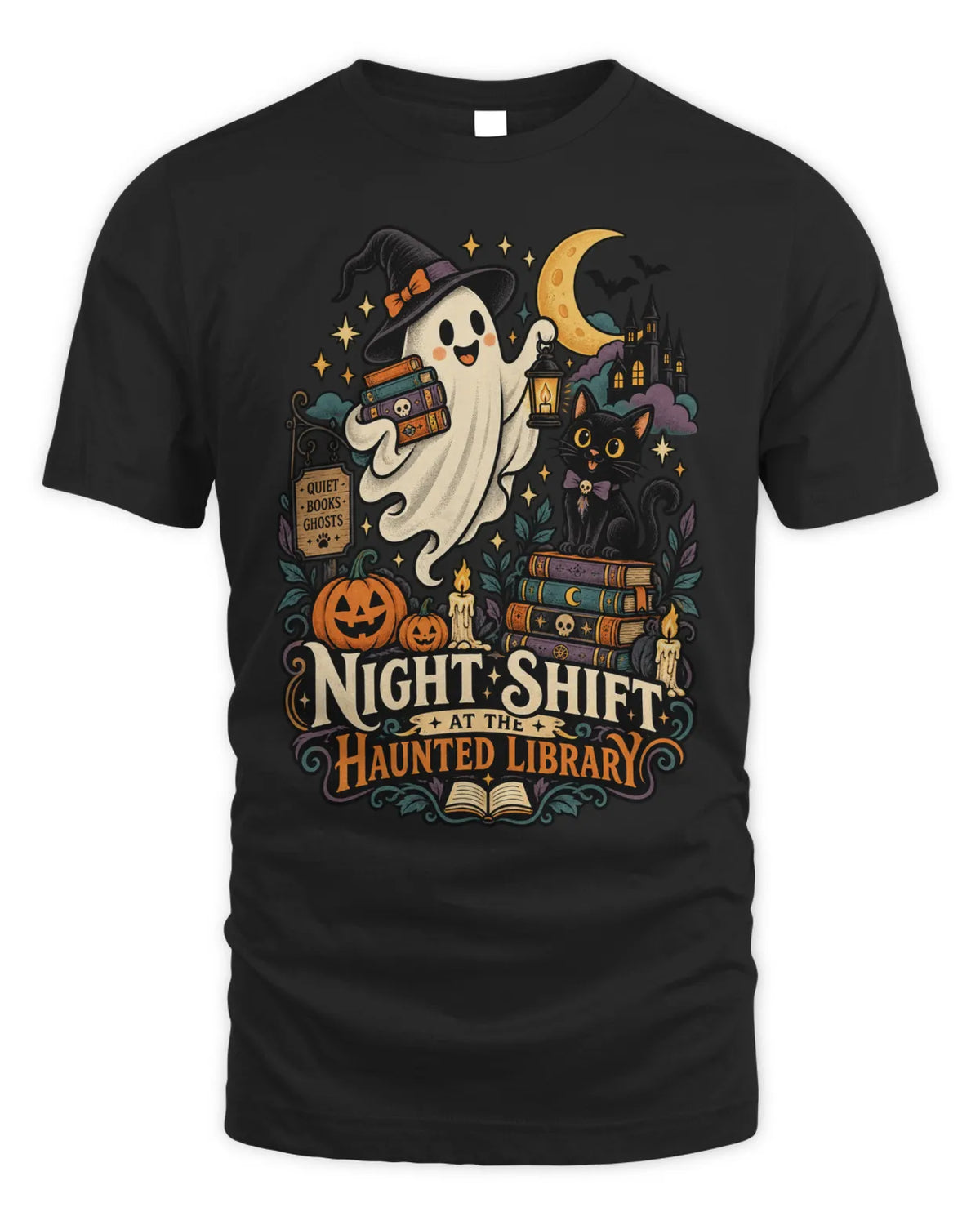 Night shift at the Haunted library T-Shirt